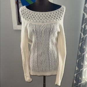 LOFT Ann Taylor Off the Shoulder Mohair Blend Sweater SZ Small